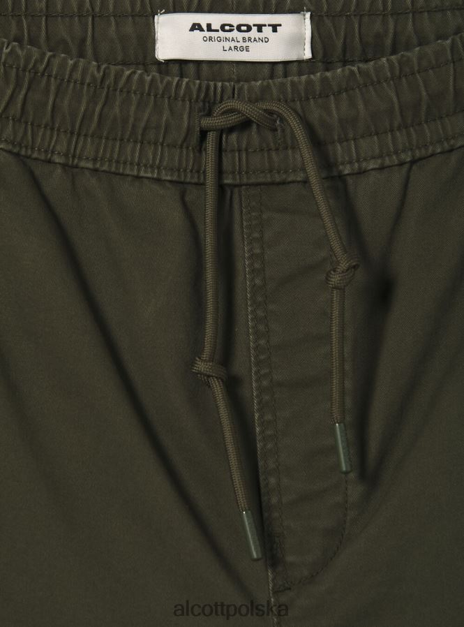 odzież Alcott bawełniane spodnie typu jogger z gumką i sznurkiem ky2 kaky średni mężczyźni 2TXFF6997