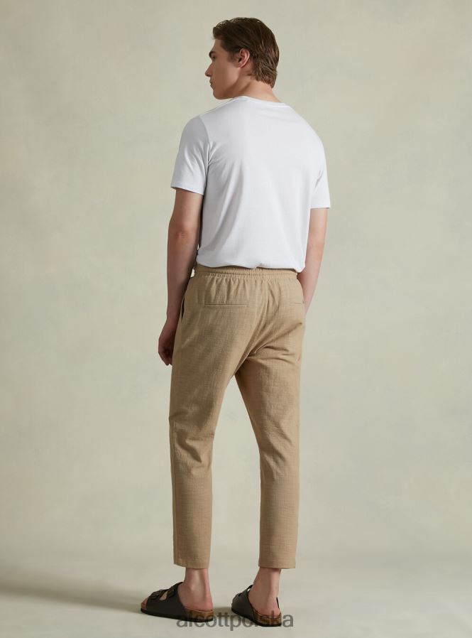odzież Alcott bawełniane spodnie ze sznurkiem w pasie wh1 ecru mężczyźni 2TXFF61170