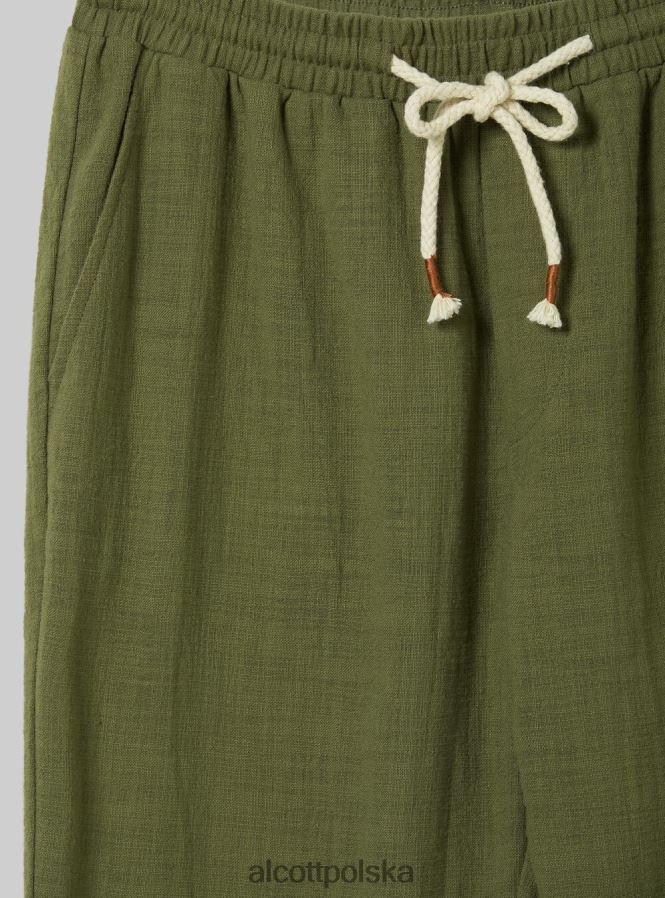 odzież Alcott bawełniane spodnie ze sznurkiem w pasie wh1 ecru mężczyźni 2TXFF6704