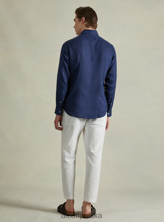 odzież Alcott bawełniane spodnie ze sznurkiem w pasie wh1 ecru mężczyźni 2TXFF6761