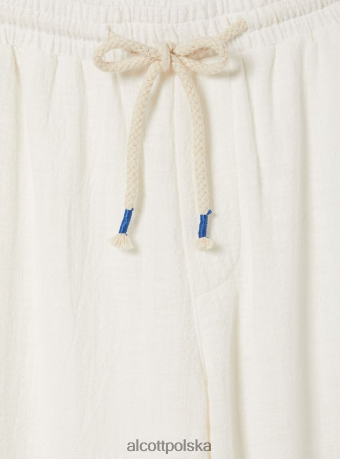 odzież Alcott bawełniane spodnie ze sznurkiem w pasie wh1 ecru mężczyźni 2TXFF6761