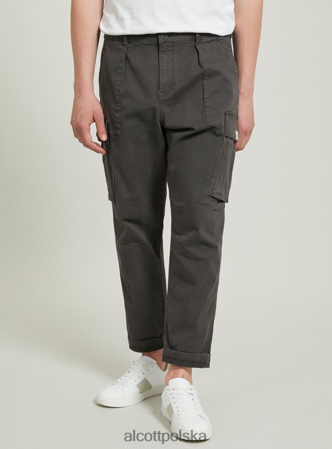odzież Alcott pantaloni cargo ze stretchu diagonalnego gy2 szary średni mężczyźni 2TXFF61029