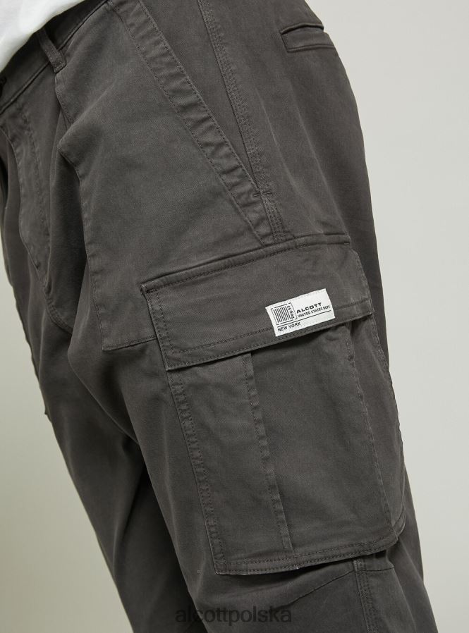 odzież Alcott pantaloni cargo ze stretchu diagonalnego gy2 szary średni mężczyźni 2TXFF61029