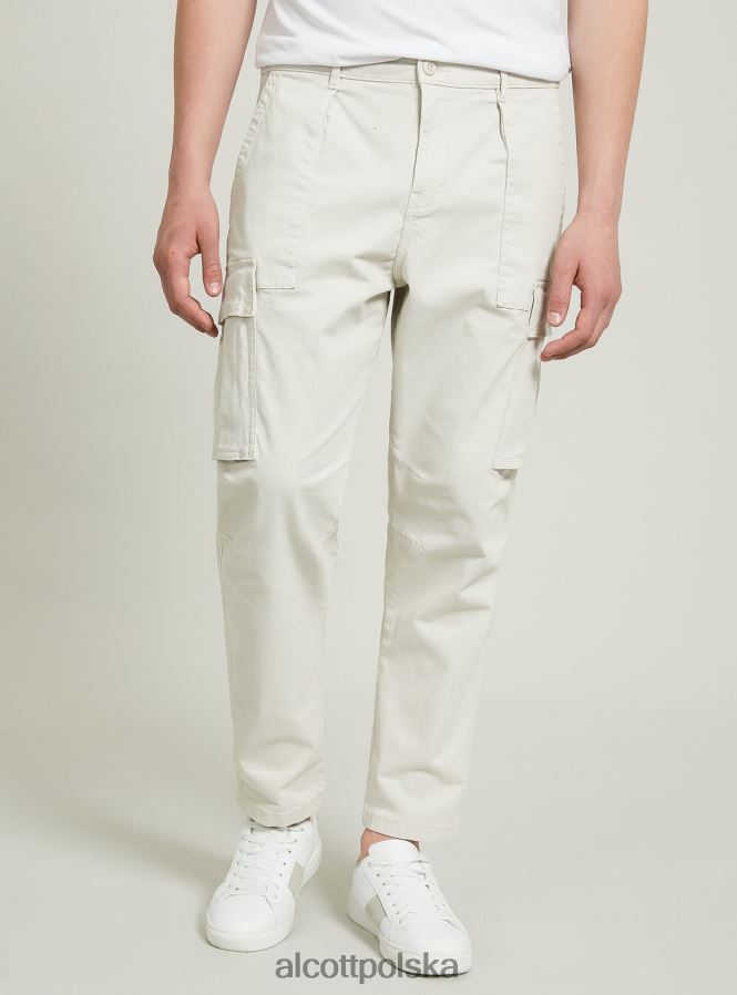 odzież Alcott pantaloni cargo ze stretchu diagonalnego gy2 szary średni mężczyźni 2TXFF6651