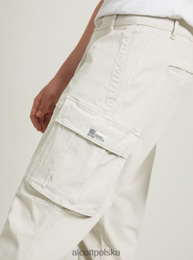 odzież Alcott pantaloni cargo ze stretchu diagonalnego gy2 szary średni mężczyźni 2TXFF6651