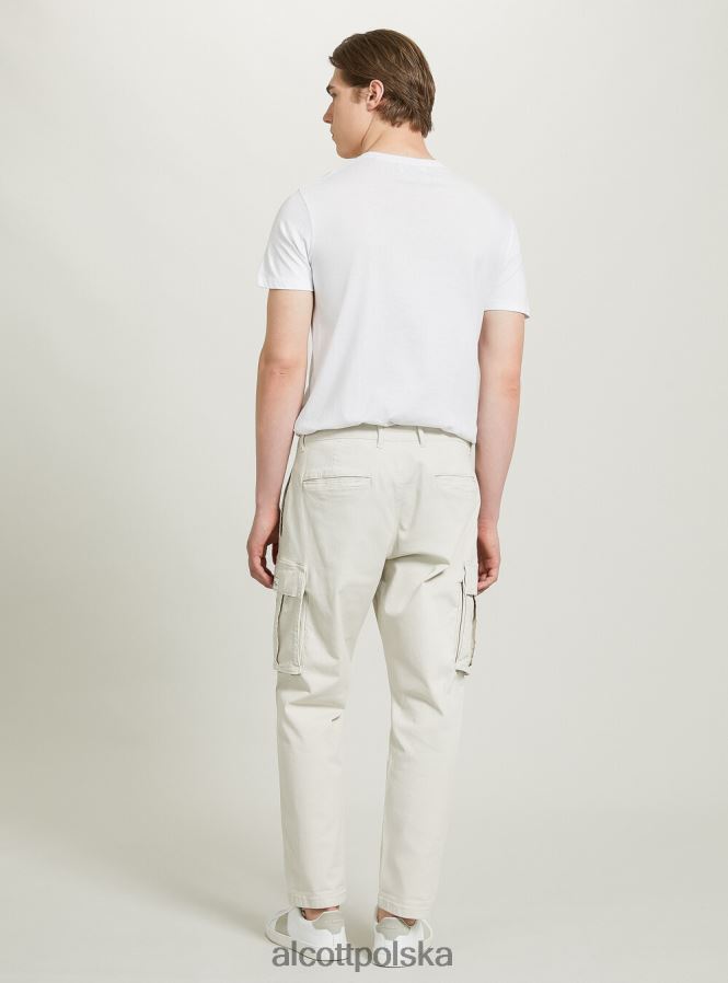 odzież Alcott pantaloni cargo ze stretchu diagonalnego gy2 szary średni mężczyźni 2TXFF6651
