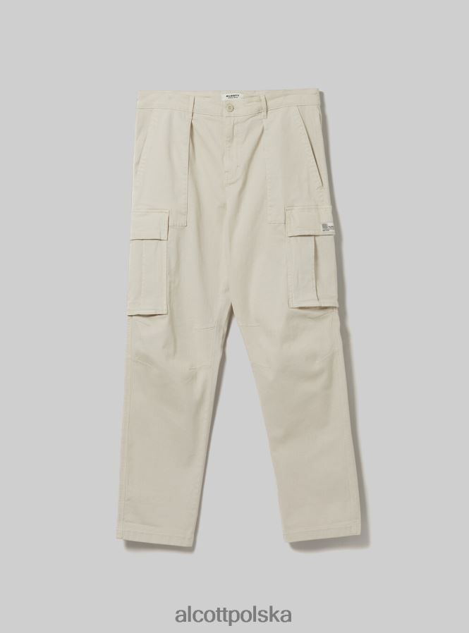 odzież Alcott pantaloni cargo ze stretchu diagonalnego gy2 szary średni mężczyźni 2TXFF6651