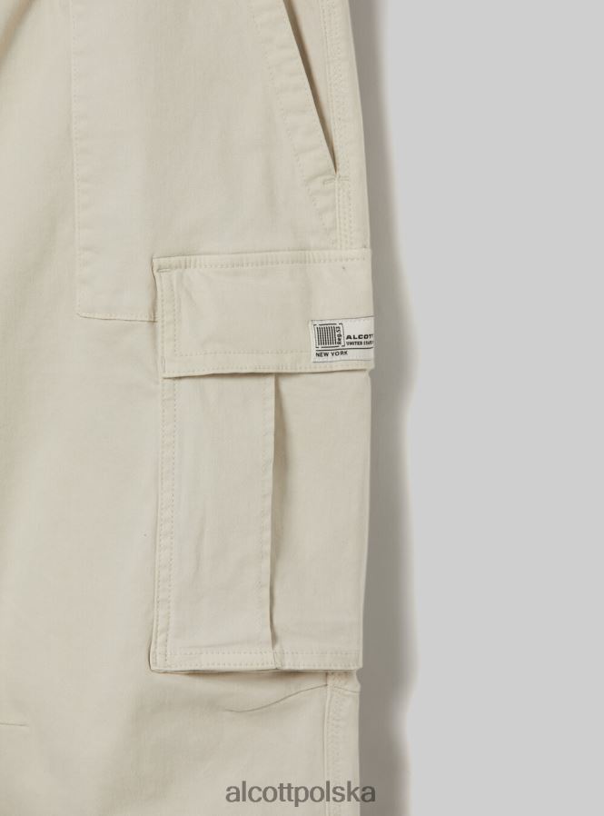 odzież Alcott pantaloni cargo ze stretchu diagonalnego gy2 szary średni mężczyźni 2TXFF6651