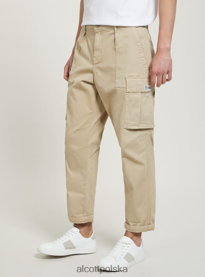 odzież Alcott pantaloni cargo ze stretchu diagonalnego gy2 szary średni mężczyźni 2TXFF6697