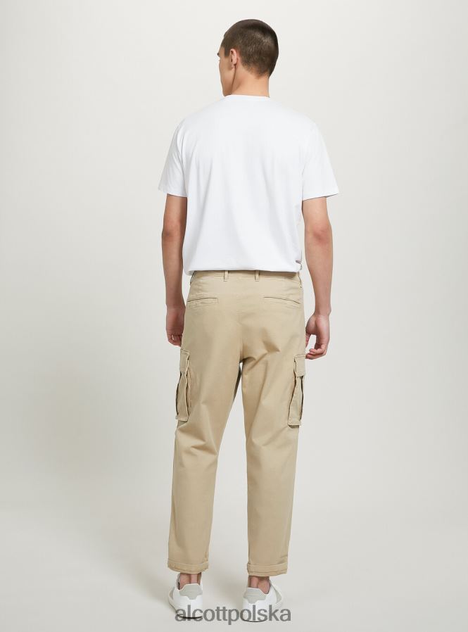 odzież Alcott pantaloni cargo ze stretchu diagonalnego gy2 szary średni mężczyźni 2TXFF6697