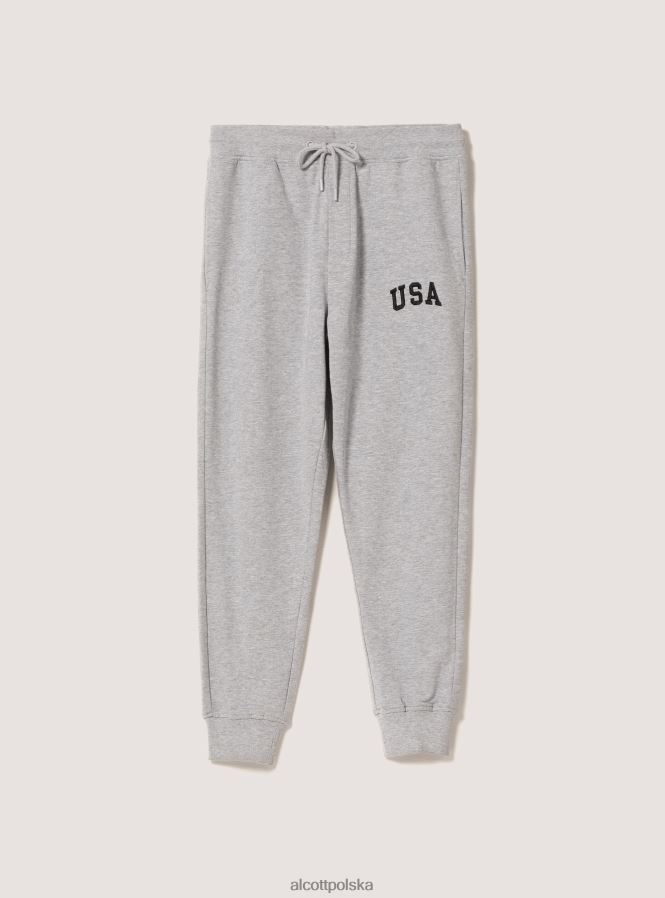 odzież Alcott pluszowe spodnie typu jogger jasnoszary melanż mężczyźni 2TXFF6871