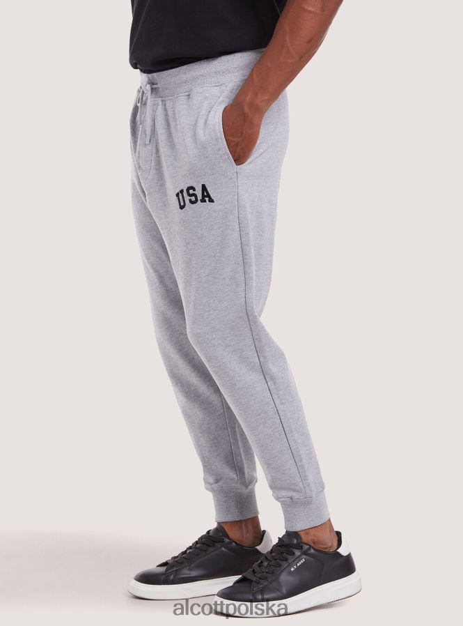 odzież Alcott pluszowe spodnie typu jogger jasnoszary melanż mężczyźni 2TXFF6871