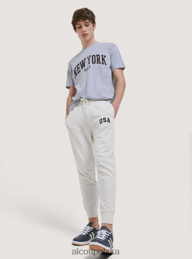 odzież Alcott pluszowe spodnie typu jogger jasnoszary melanż mężczyźni 2TXFF6872