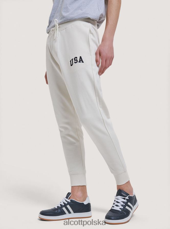 odzież Alcott pluszowe spodnie typu jogger jasnoszary melanż mężczyźni 2TXFF6872