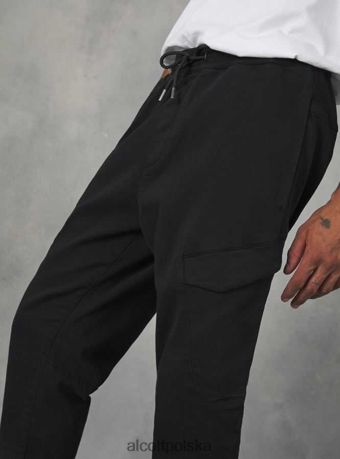 odzież Alcott spodnie typu jogger z dużymi kieszeniami bk1 czarny mężczyźni 2TXFF6886