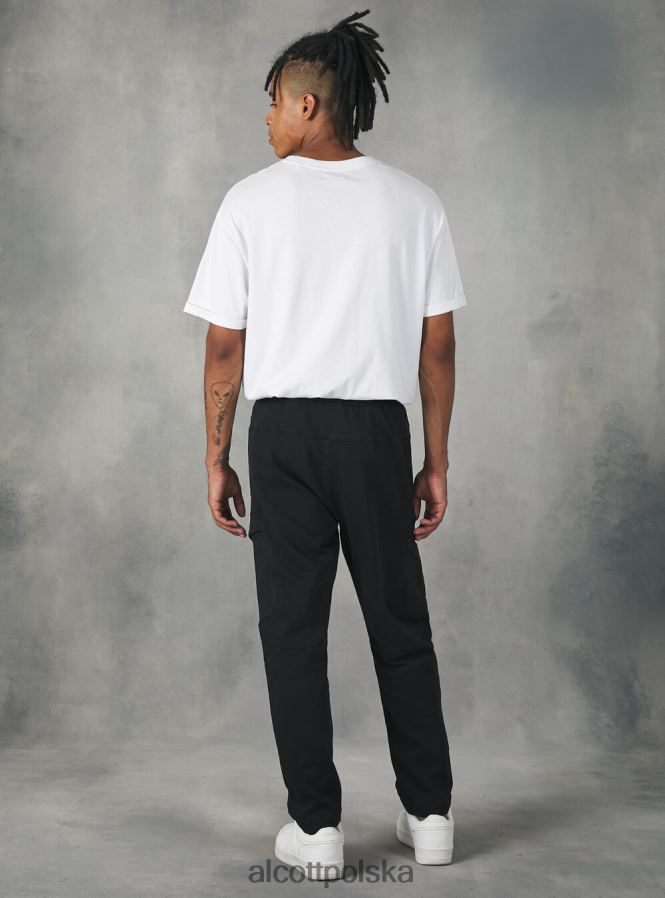 odzież Alcott spodnie typu jogger z dużymi kieszeniami bk1 czarny mężczyźni 2TXFF6886