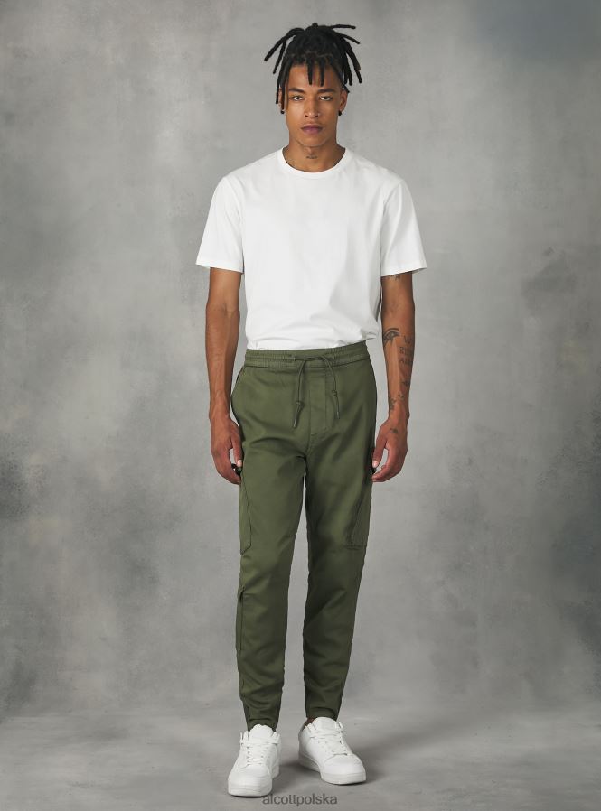 odzież Alcott spodnie typu jogger z dużymi kieszeniami ky1 kaky ciemny mężczyźni 2TXFF61016