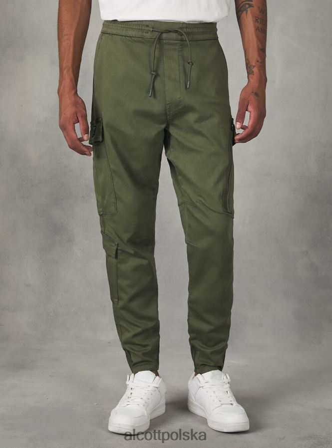 odzież Alcott spodnie typu jogger z dużymi kieszeniami ky1 kaky ciemny mężczyźni 2TXFF61016