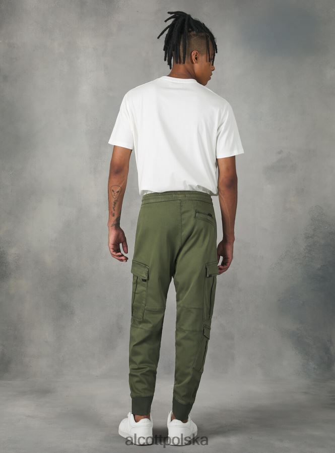 odzież Alcott spodnie typu jogger z dużymi kieszeniami ky1 kaky ciemny mężczyźni 2TXFF61016