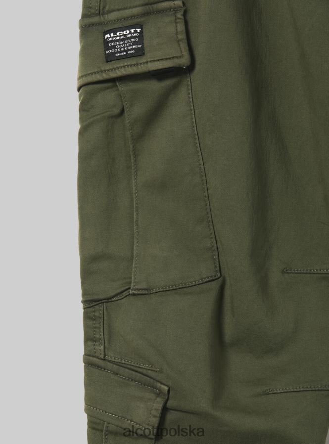 odzież Alcott spodnie typu jogger z dużymi kieszeniami ky1 kaky ciemny mężczyźni 2TXFF61016