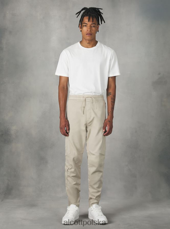 odzież Alcott spodnie typu jogger z dużymi kieszeniami ky1 kaky ciemny mężczyźni 2TXFF61135