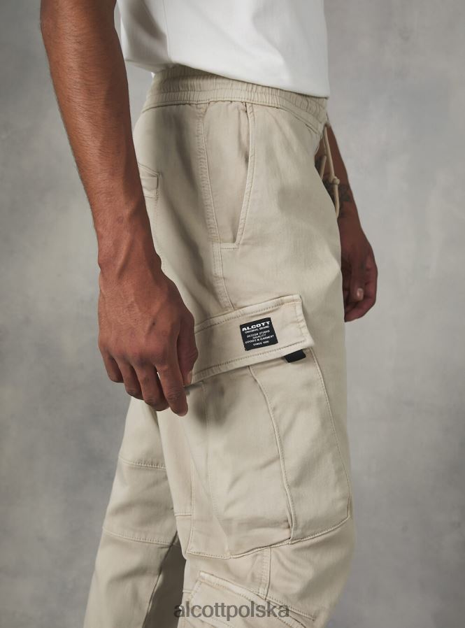 odzież Alcott spodnie typu jogger z dużymi kieszeniami ky1 kaky ciemny mężczyźni 2TXFF61135