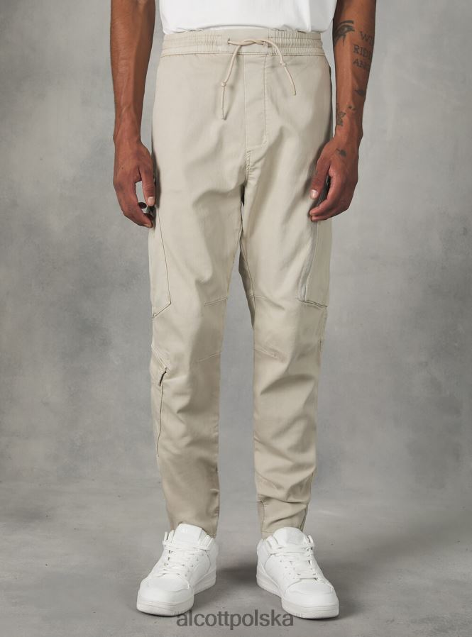 odzież Alcott spodnie typu jogger z dużymi kieszeniami ky1 kaky ciemny mężczyźni 2TXFF61135