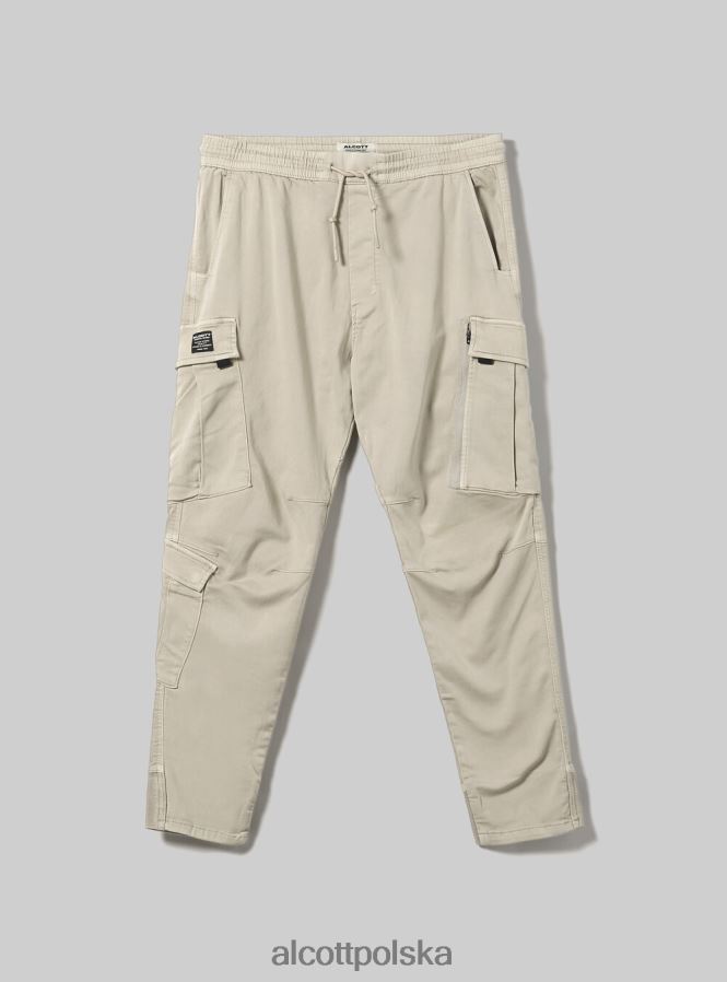 odzież Alcott spodnie typu jogger z dużymi kieszeniami ky1 kaky ciemny mężczyźni 2TXFF61135