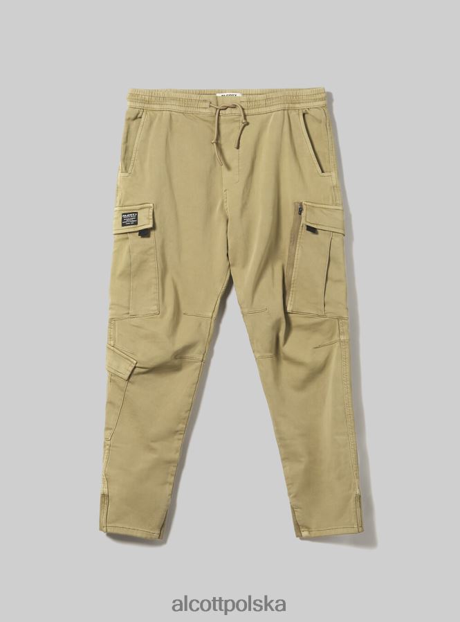 odzież Alcott spodnie typu jogger z dużymi kieszeniami ky1 kaky ciemny mężczyźni 2TXFF61173