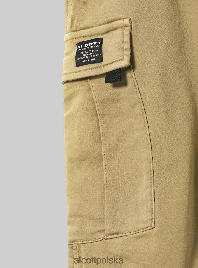 odzież Alcott spodnie typu jogger z dużymi kieszeniami ky1 kaky ciemny mężczyźni 2TXFF61173