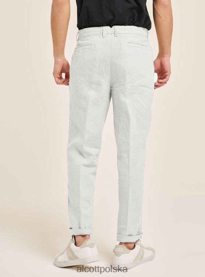 odzież Alcott spodnie z czystego lnu z zakładkami c6603 ok mężczyźni 2TXFF6784