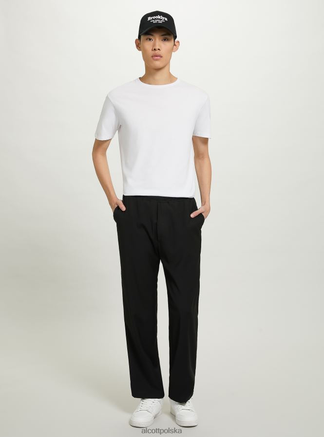 odzież Alcott spodnie z elastyczną talią bk1 czarny mężczyźni 2TXFF6663