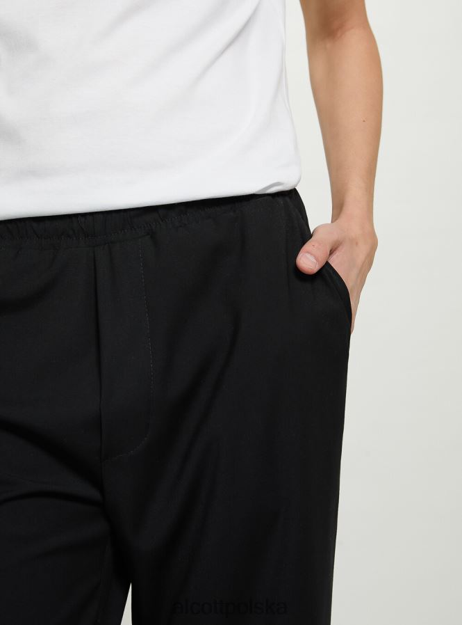 odzież Alcott spodnie z elastyczną talią bk1 czarny mężczyźni 2TXFF6663