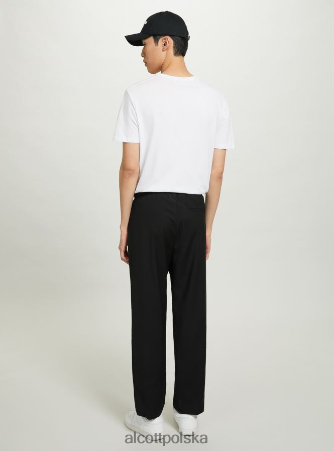 odzież Alcott spodnie z elastyczną talią bk1 czarny mężczyźni 2TXFF6663