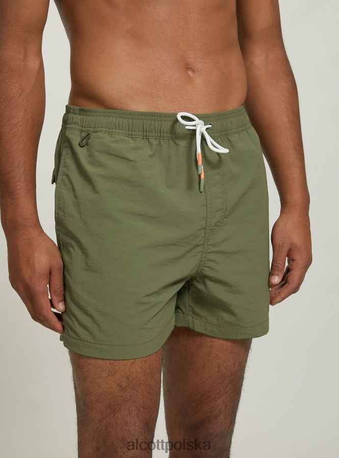 odzież Alcott kostium kąpielowy z haftem i tylną kieszenią fgn3 fluo jasnozielony mężczyźni 2TXFF61052