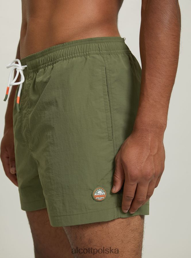 odzież Alcott kostium kąpielowy z haftem i tylną kieszenią fgn3 fluo jasnozielony mężczyźni 2TXFF61052