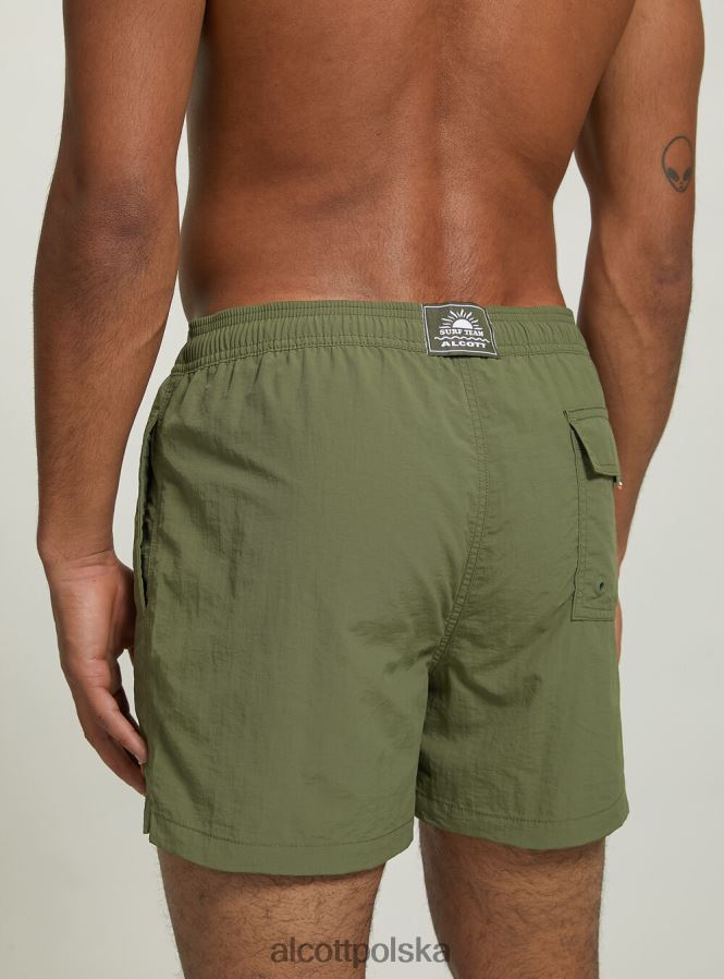 odzież Alcott kostium kąpielowy z haftem i tylną kieszenią fgn3 fluo jasnozielony mężczyźni 2TXFF61052