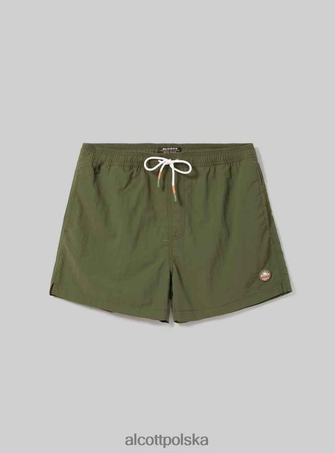 odzież Alcott kostium kąpielowy z haftem i tylną kieszenią fgn3 fluo jasnozielony mężczyźni 2TXFF61052