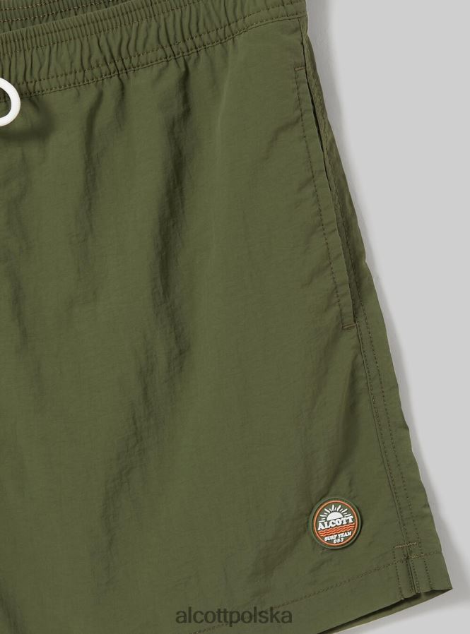 odzież Alcott kostium kąpielowy z haftem i tylną kieszenią fgn3 fluo jasnozielony mężczyźni 2TXFF61052