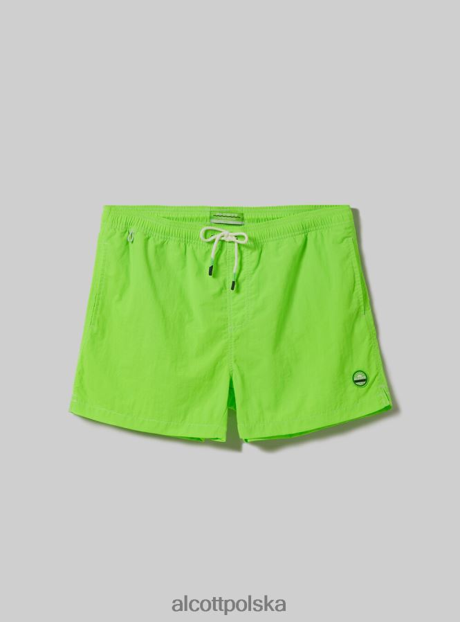odzież Alcott kostium kąpielowy z haftem i tylną kieszenią fgn3 fluo jasnozielony mężczyźni 2TXFF61077