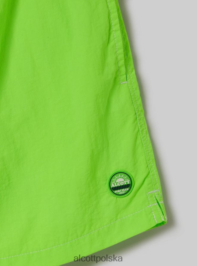 odzież Alcott kostium kąpielowy z haftem i tylną kieszenią fgn3 fluo jasnozielony mężczyźni 2TXFF61077