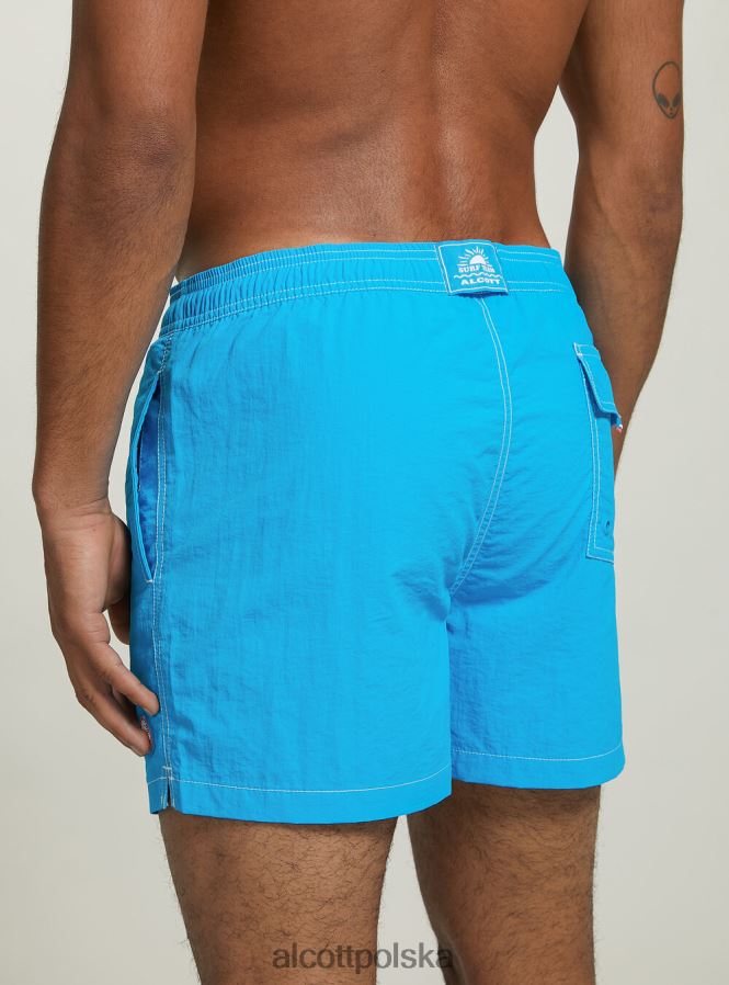 odzież Alcott kostium kąpielowy z haftem i tylną kieszenią fgn3 fluo jasnozielony mężczyźni 2TXFF6615