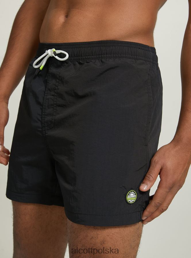 odzież Alcott kostium kąpielowy z haftem i tylną kieszenią fgn3 fluo jasnozielony mężczyźni 2TXFF6618