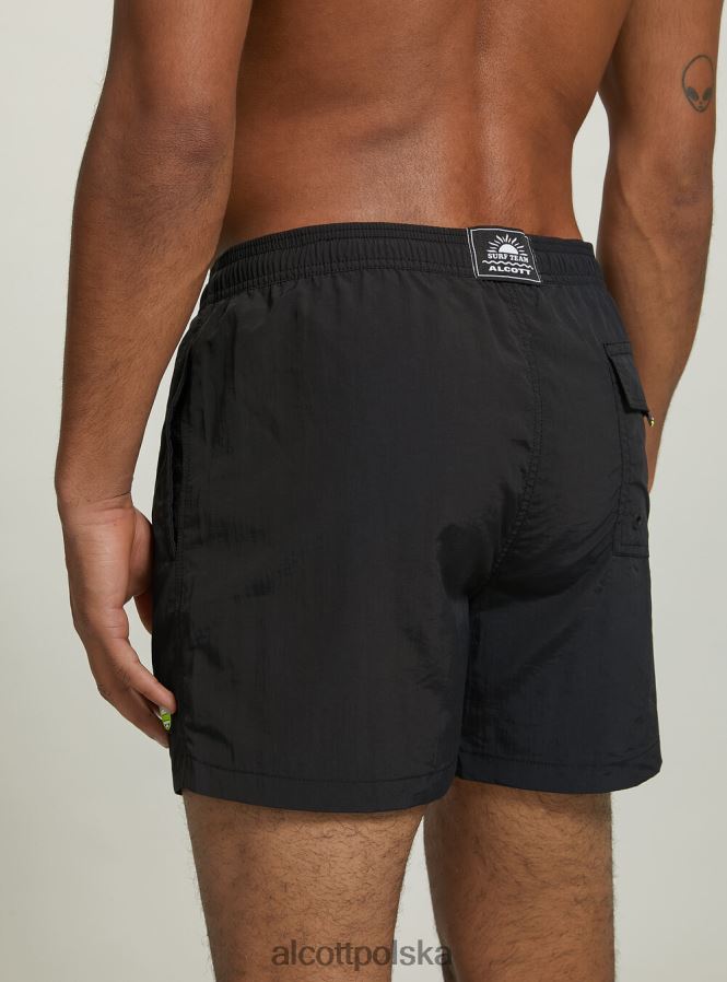 odzież Alcott kostium kąpielowy z haftem i tylną kieszenią fgn3 fluo jasnozielony mężczyźni 2TXFF6618