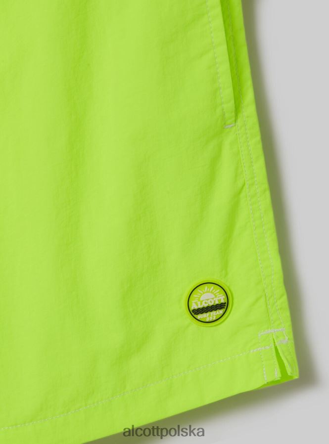 odzież Alcott kostium kąpielowy z haftem i tylną kieszenią fgn3 fluo jasnozielony mężczyźni 2TXFF6724