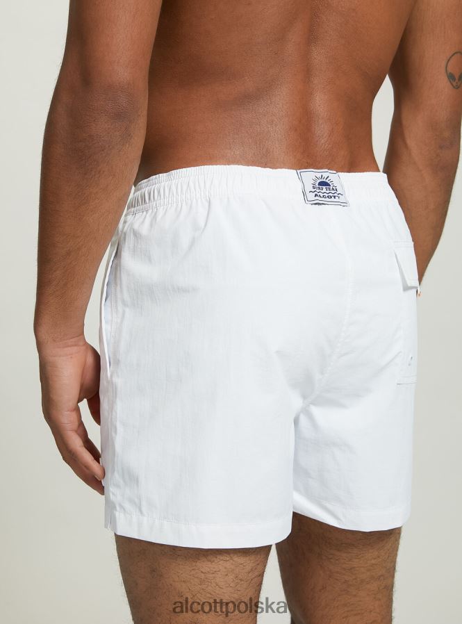 odzież Alcott kostium kąpielowy z haftem i tylną kieszenią fgn3 fluo jasnozielony mężczyźni 2TXFF6836