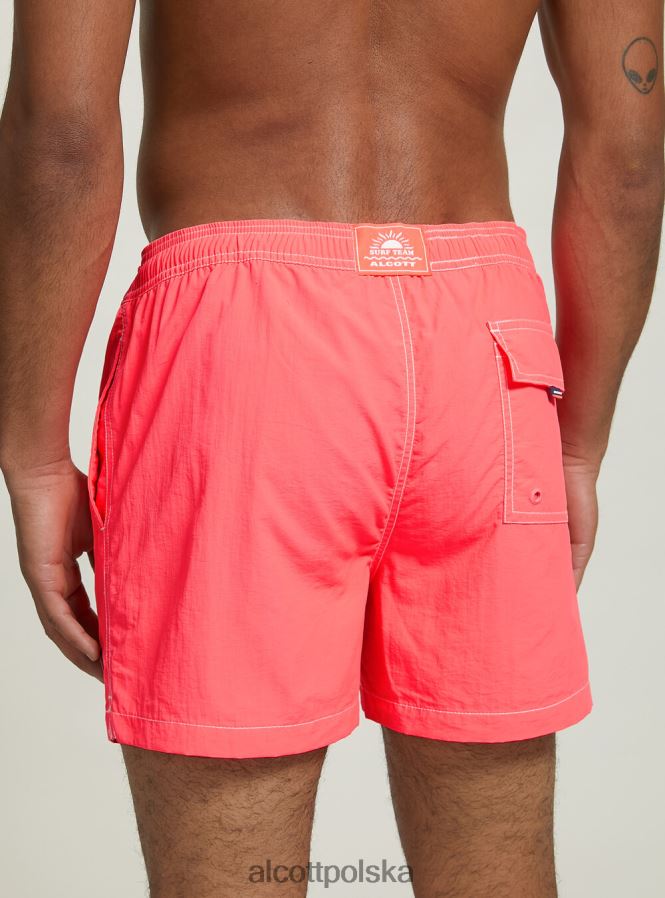 odzież Alcott kostium kąpielowy z haftem i tylną kieszenią fgn3 fluo jasnozielony mężczyźni 2TXFF6950