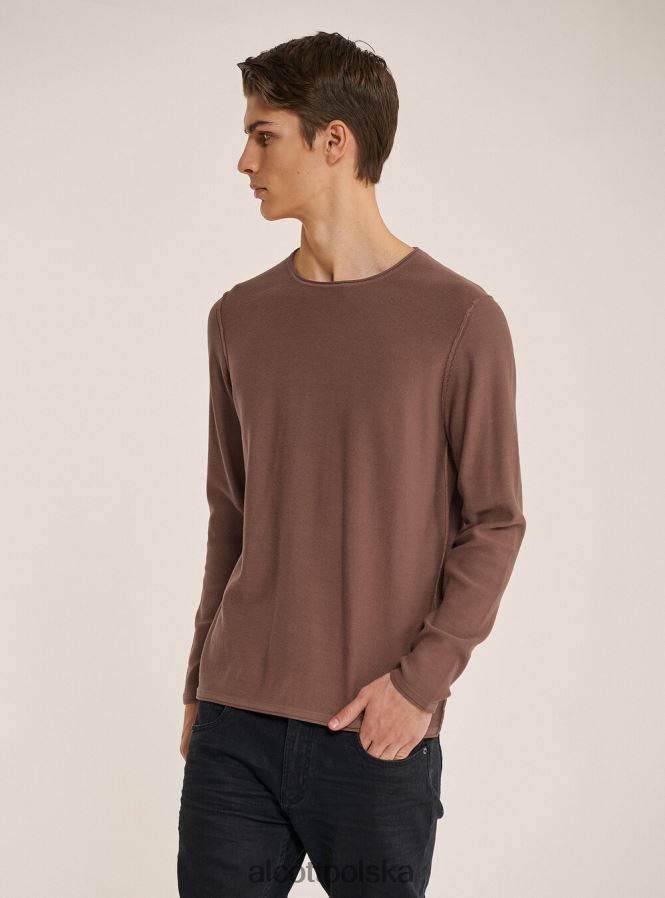 odzież Alcott Sweter o surowym kroju z wywijanym dekoltem średni az2 azzurre mężczyźni 2TXFF6984