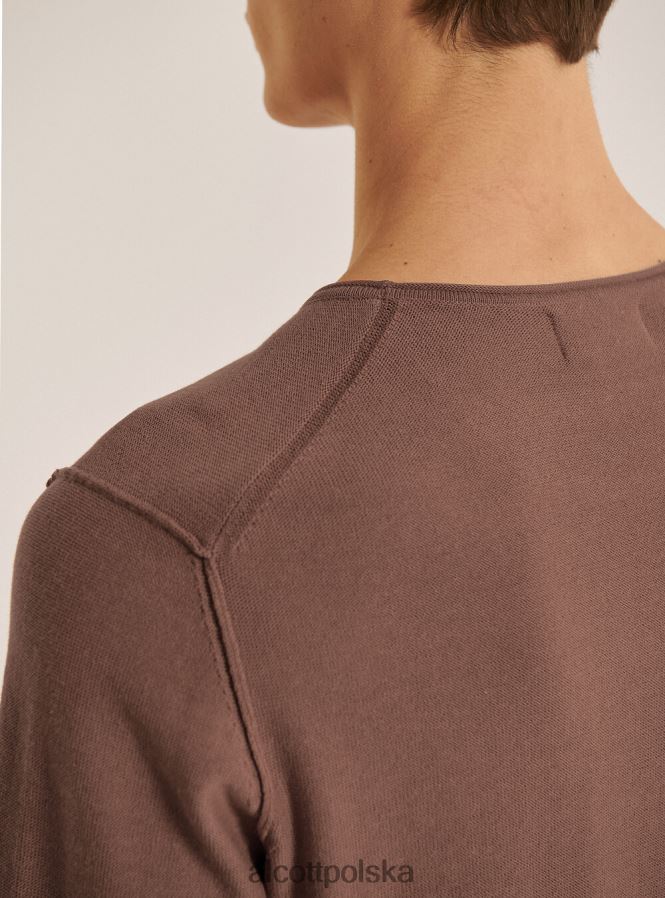 odzież Alcott Sweter o surowym kroju z wywijanym dekoltem średni az2 azzurre mężczyźni 2TXFF6984