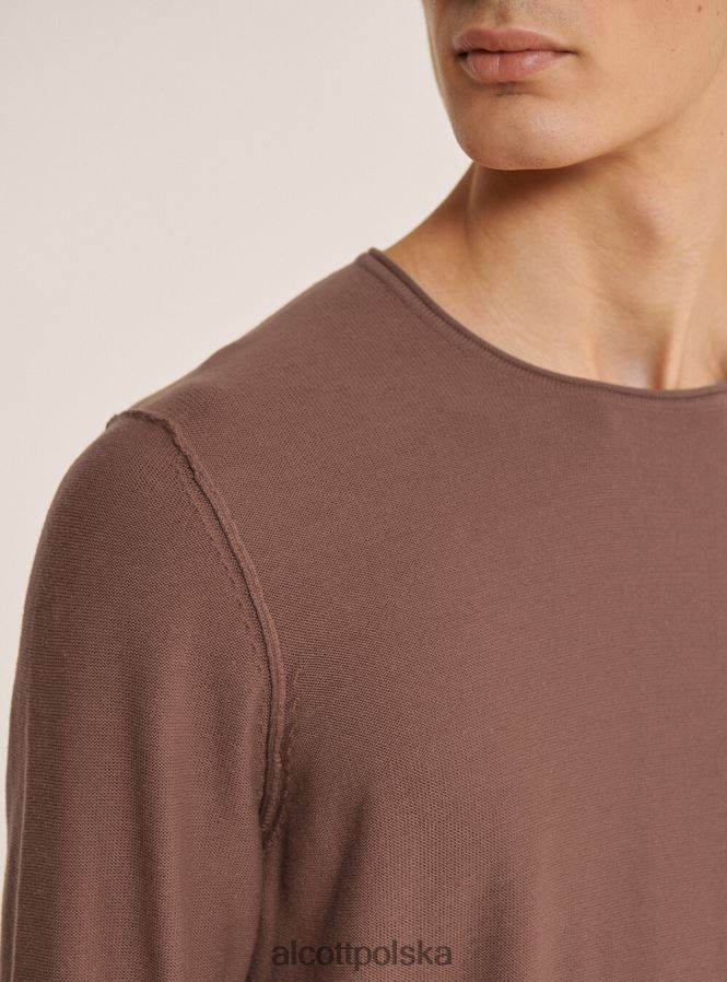 odzież Alcott Sweter o surowym kroju z wywijanym dekoltem średni az2 azzurre mężczyźni 2TXFF6984